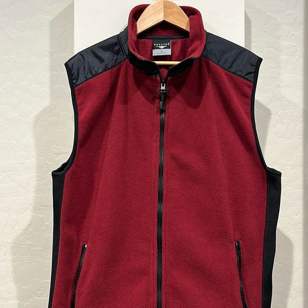 Cheetah fleece vest - M
